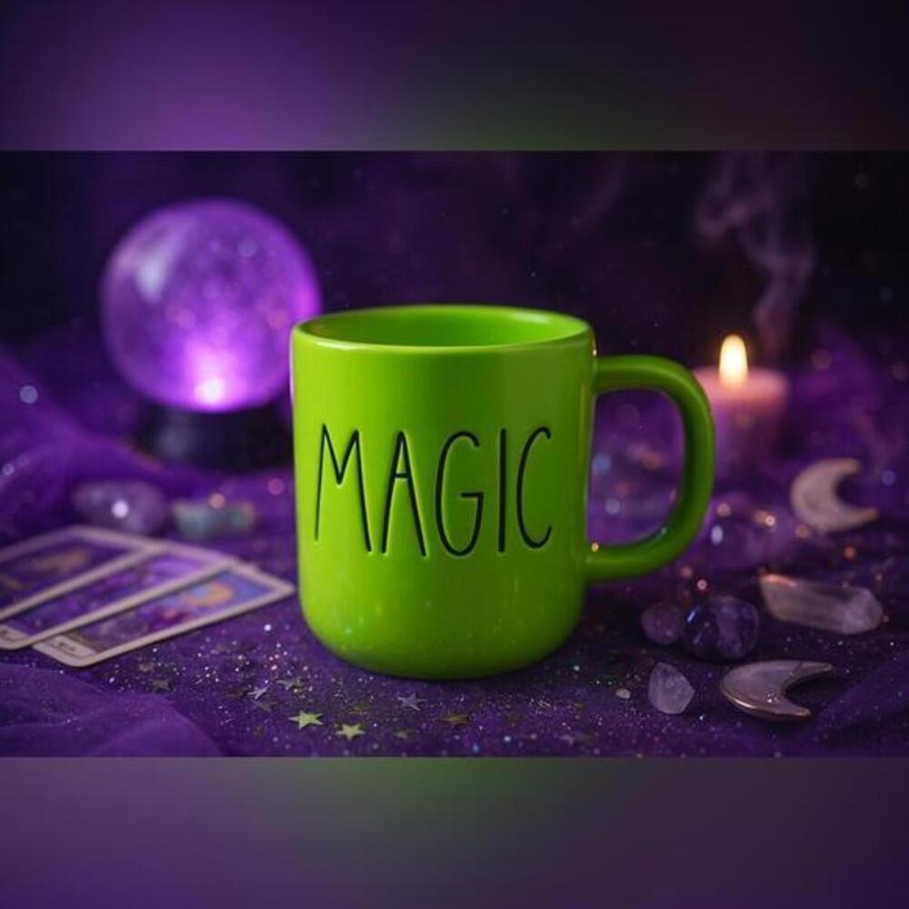 Rae Dunn MAGIC Halloween Mug Lime Green Artisan Collection NWT